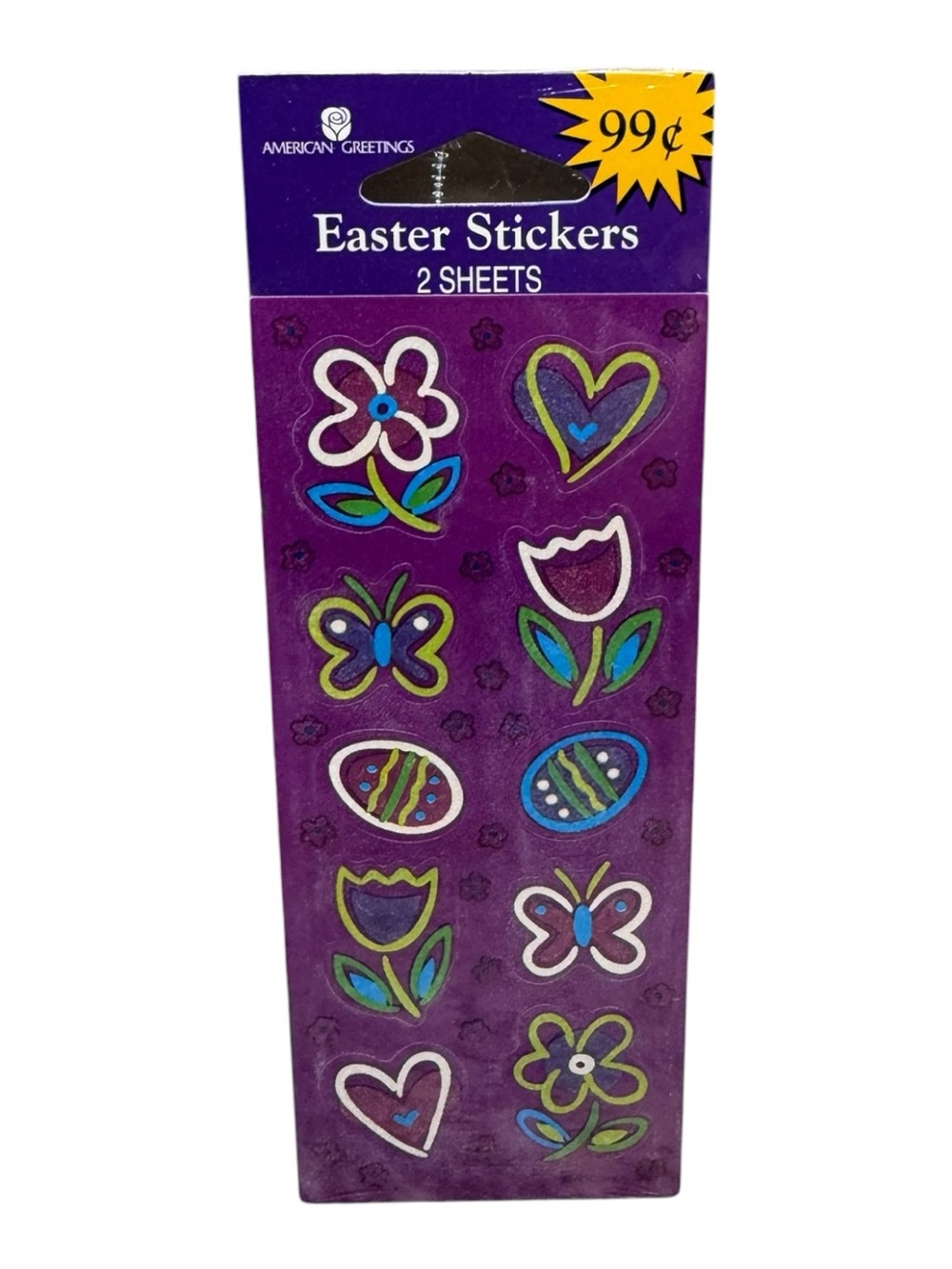 Sealed Vintage American Greetings Easter Stickers Flower Butterfly Egg Heart
